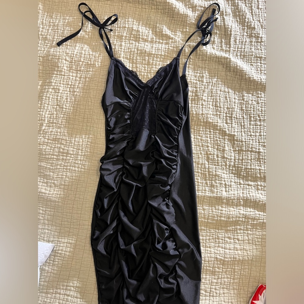 Shein S black dress - silk like - shein